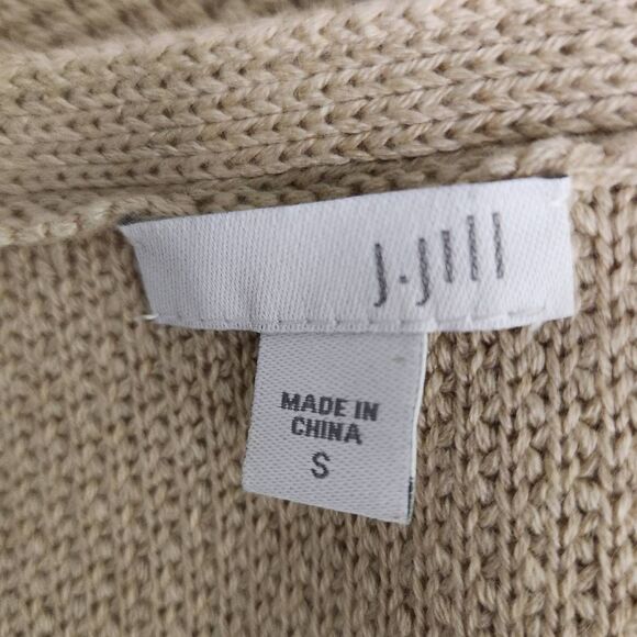 J. Jill Khaki Cardigan Size Small Tan Zip Front Cardigan Sweater - Picture 7 of 8